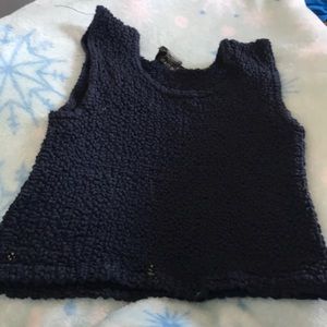 A dark blue crop top